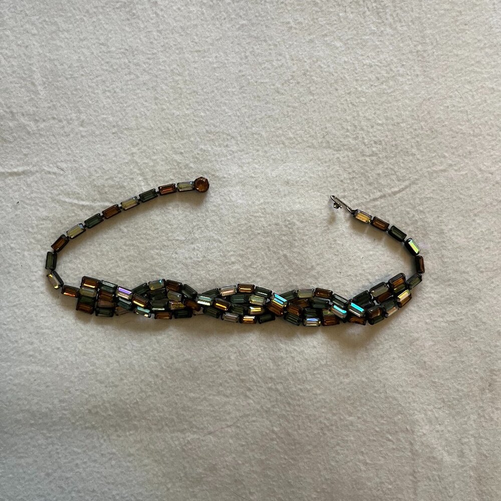 Vintage Choker-Style Faceted Adjustable Necklace